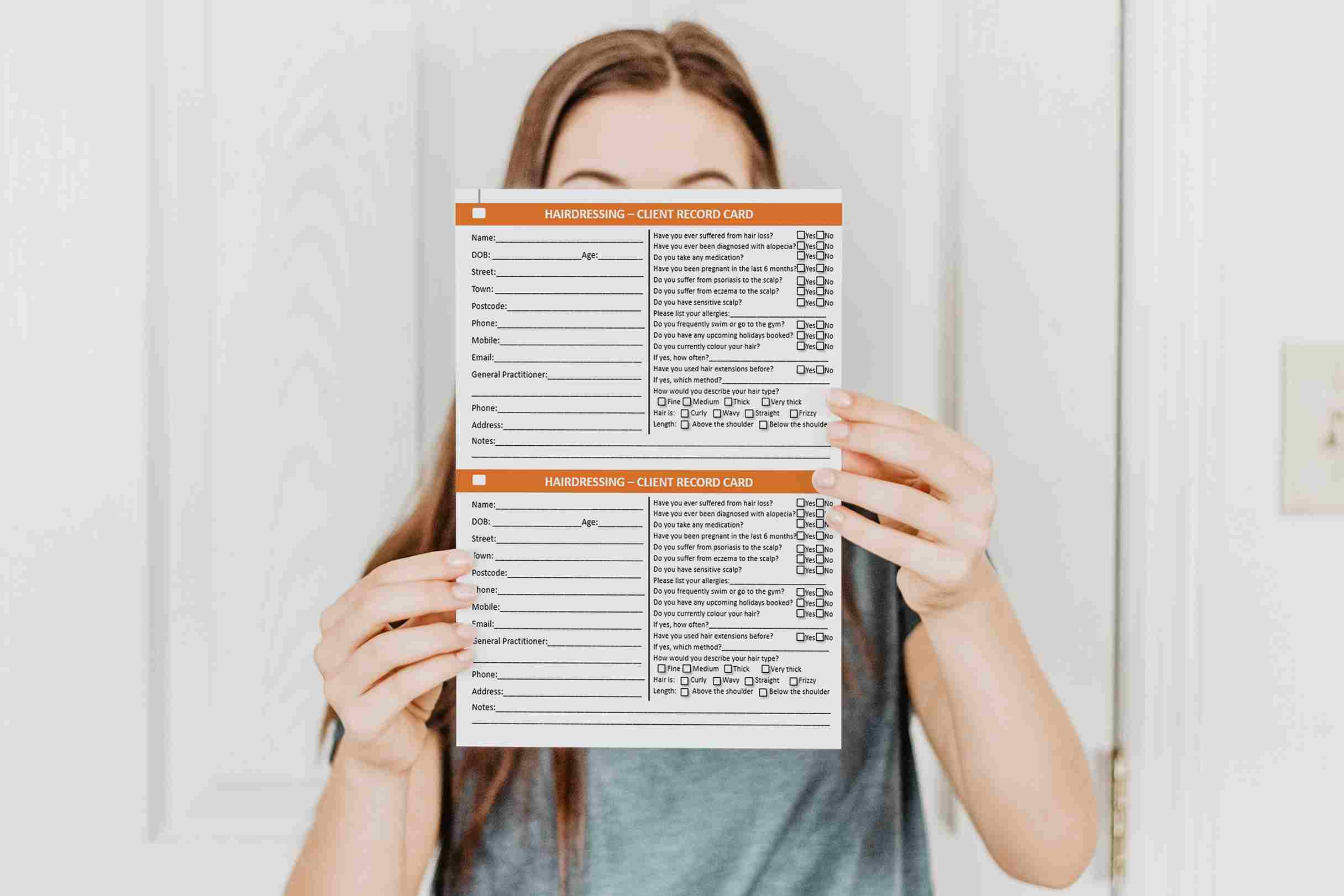  Hairdressing Client Record Cards 